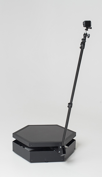 Plattform des 360 Video Booth mit Kamera an der Stange